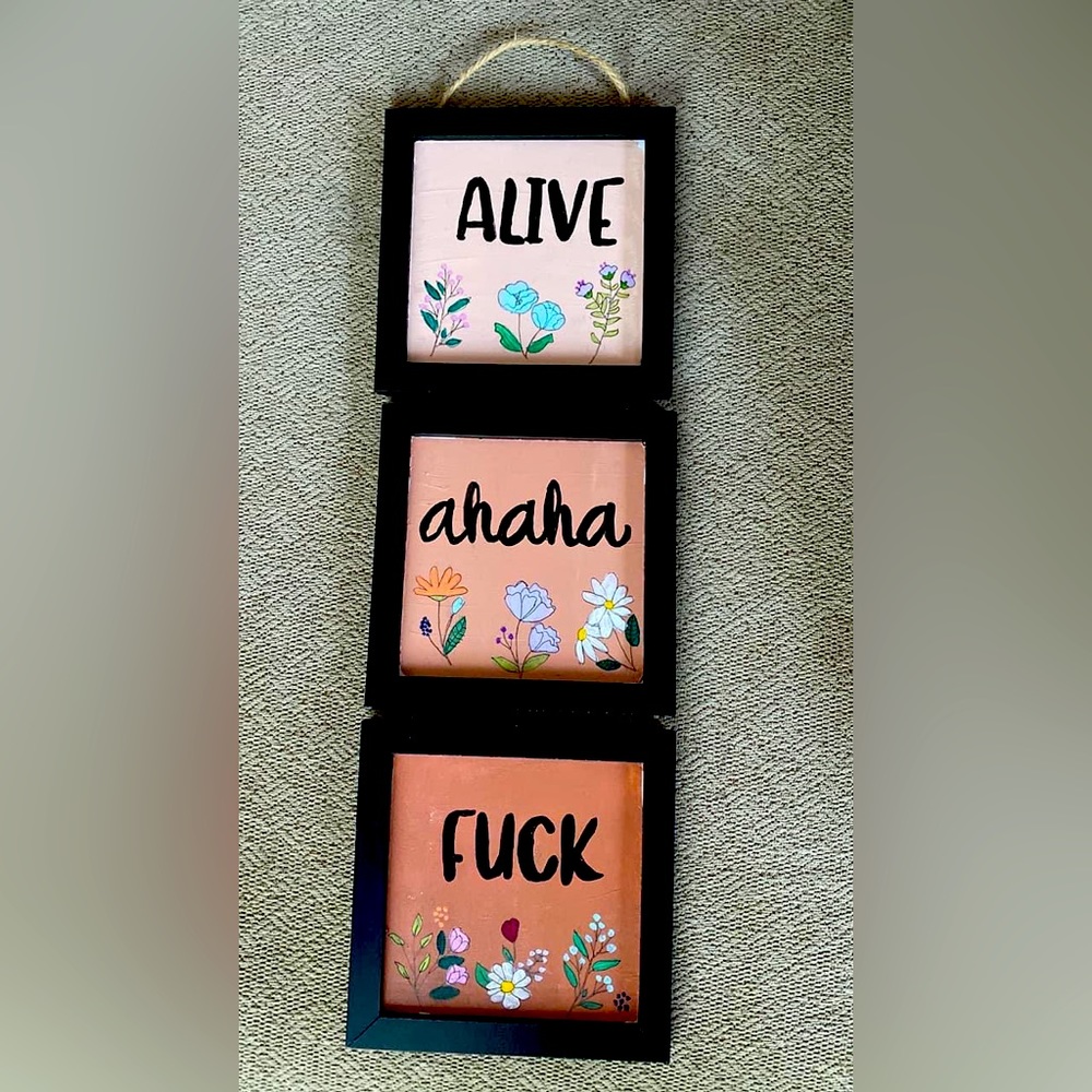 ‘Alive Ahaha F$ck’ Anti-Live Laugh Love Home Decor